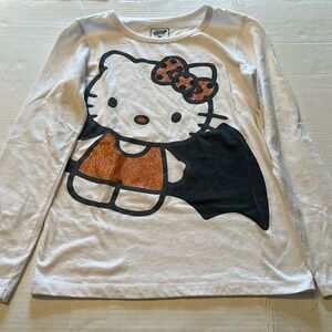Old Navy White and Orange Hello Kitty Long Sleeve Tee